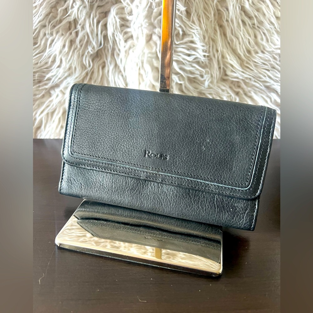 Black Leather Trifold Rolf’s Wallet